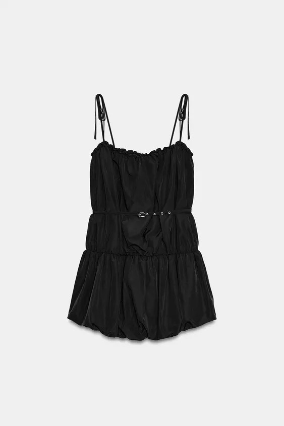 NYLON-BALLONKLEID MIT GÜRTEL | Zara DE