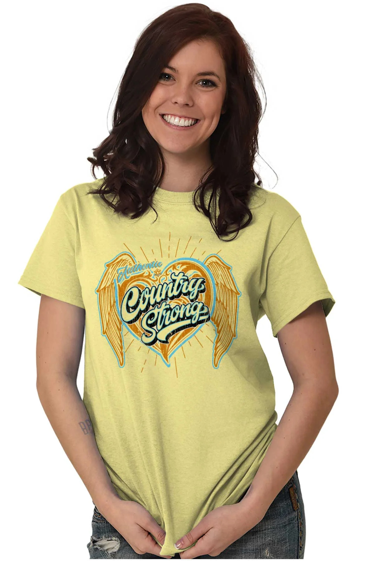 Country Western Love Heart Wings Women's Graphic T Shirt Tees Brisco Brands S | Walmart (US)