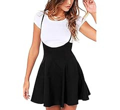 YOINS Women's Suspender Skirts Basic High Waist Versatile Flared Skater Skirt Overall Dress | Amazon (US)