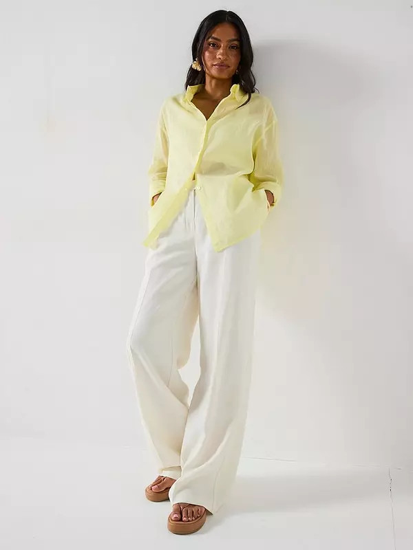 V by Very Lightweight Oversized Rami Shirt | Very (UK)