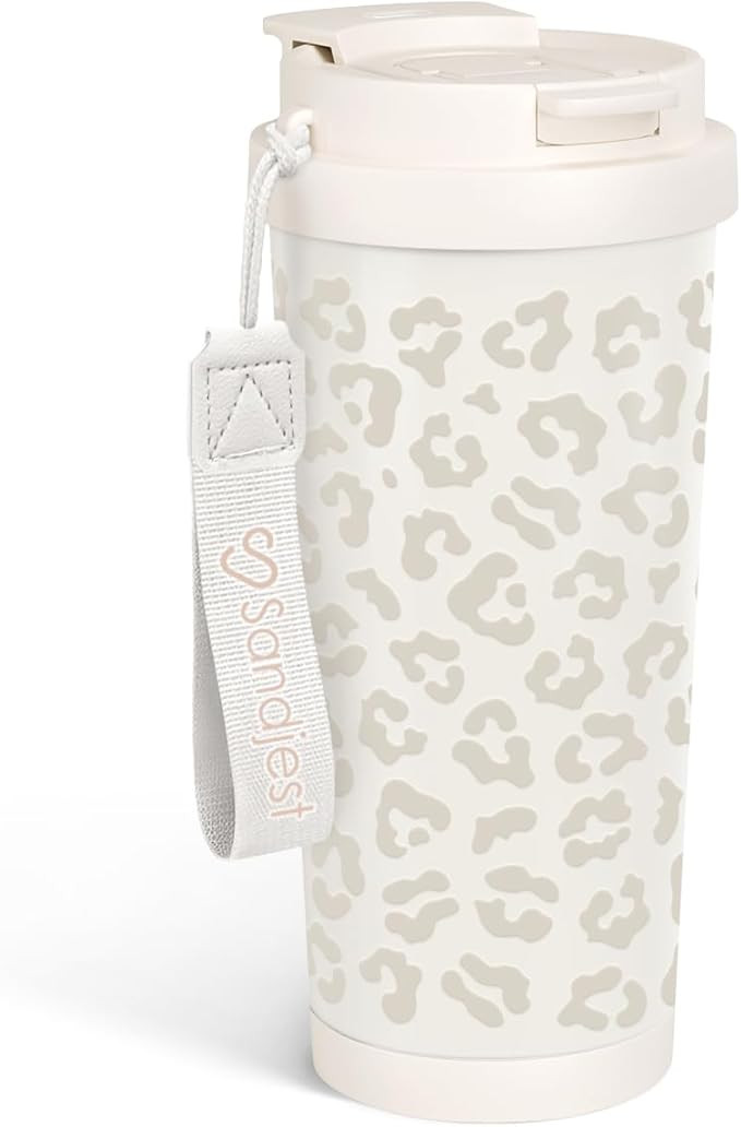 Leopard Tumbler - Stainless Steel 2-in-1 Lid Coffee Tumbler 18 oz, Leopard Print Insulated Travel... | Amazon (US)