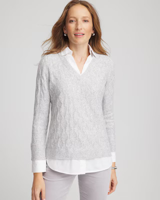 Classic Built-In Shirt Knit Sweater | Chico's