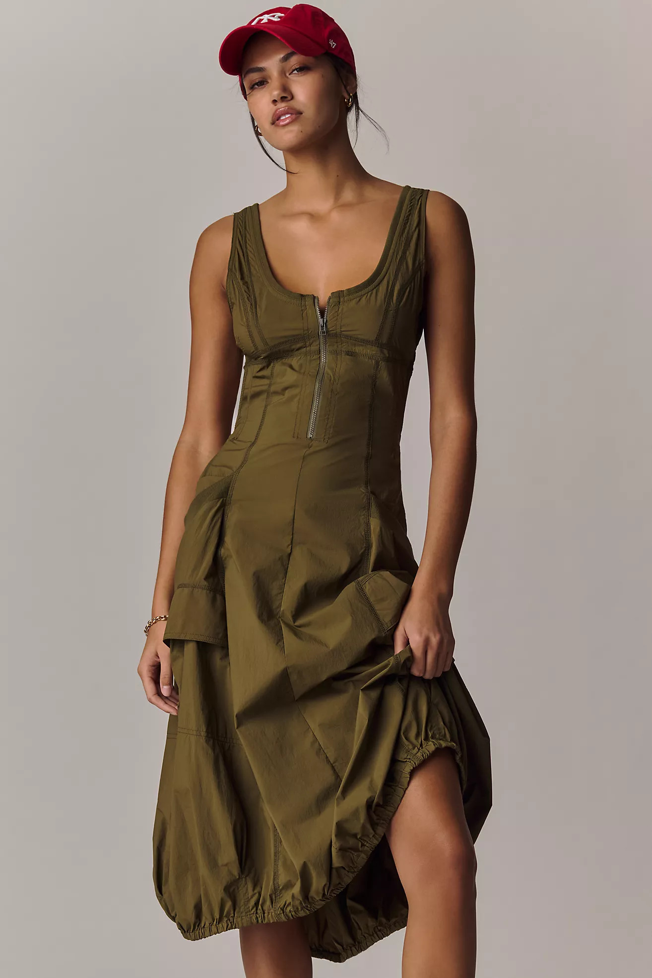Daily Practice Fastpack Bubble-Hem Midi Dress | Anthropologie (US)