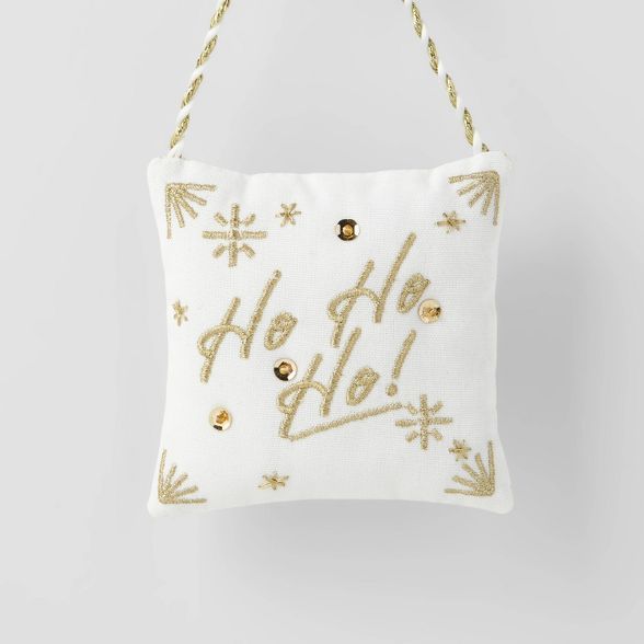 Ho Ho Ho Pillow Christmas Tree Ornament Gold - Wondershop™ | Target