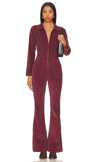 Jayde Cord Flare Jumpsuit in Cordovan | Revolve Clothing (Global)