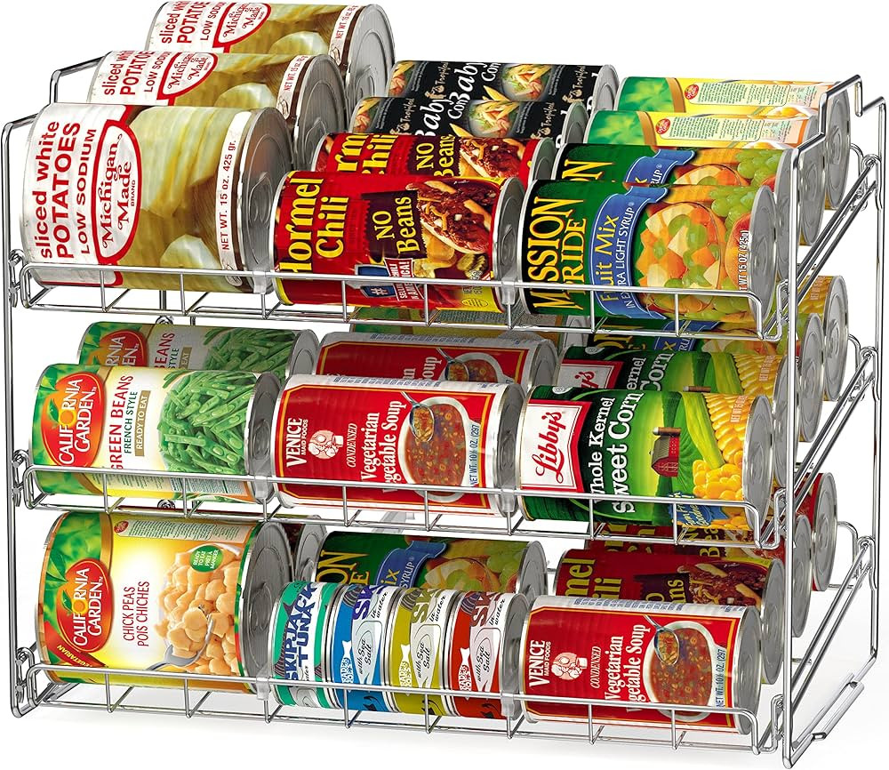 Deco Brothers Stackable Can Rack Organizer for Kitchen and Pantry, Chrome Finish | Amazon (US)