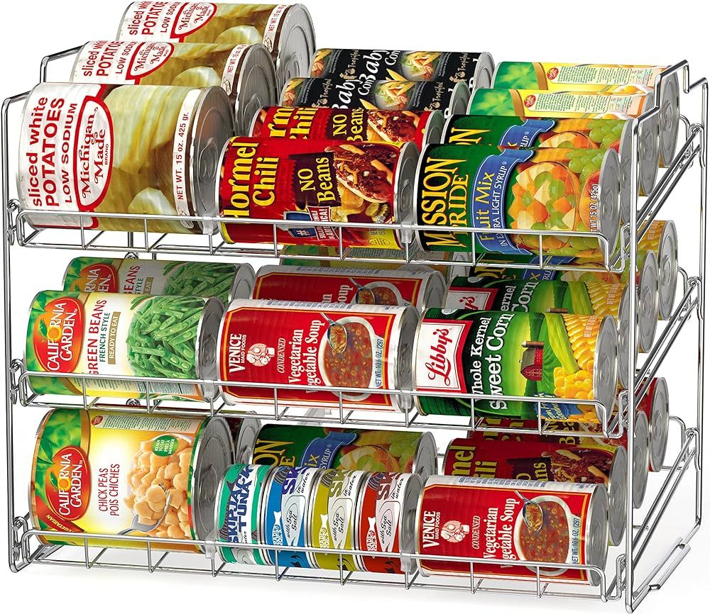 Deco Brothers Stackable Can Rack Organizer for Kitchen and Pantry, Chrome Finish | Amazon (US)