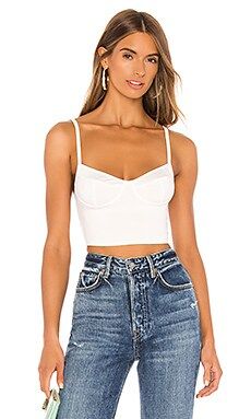 Indah Cutlass Solid Bustier Crop Tank in Ivory from Revolve.com | Revolve Clothing (Global)