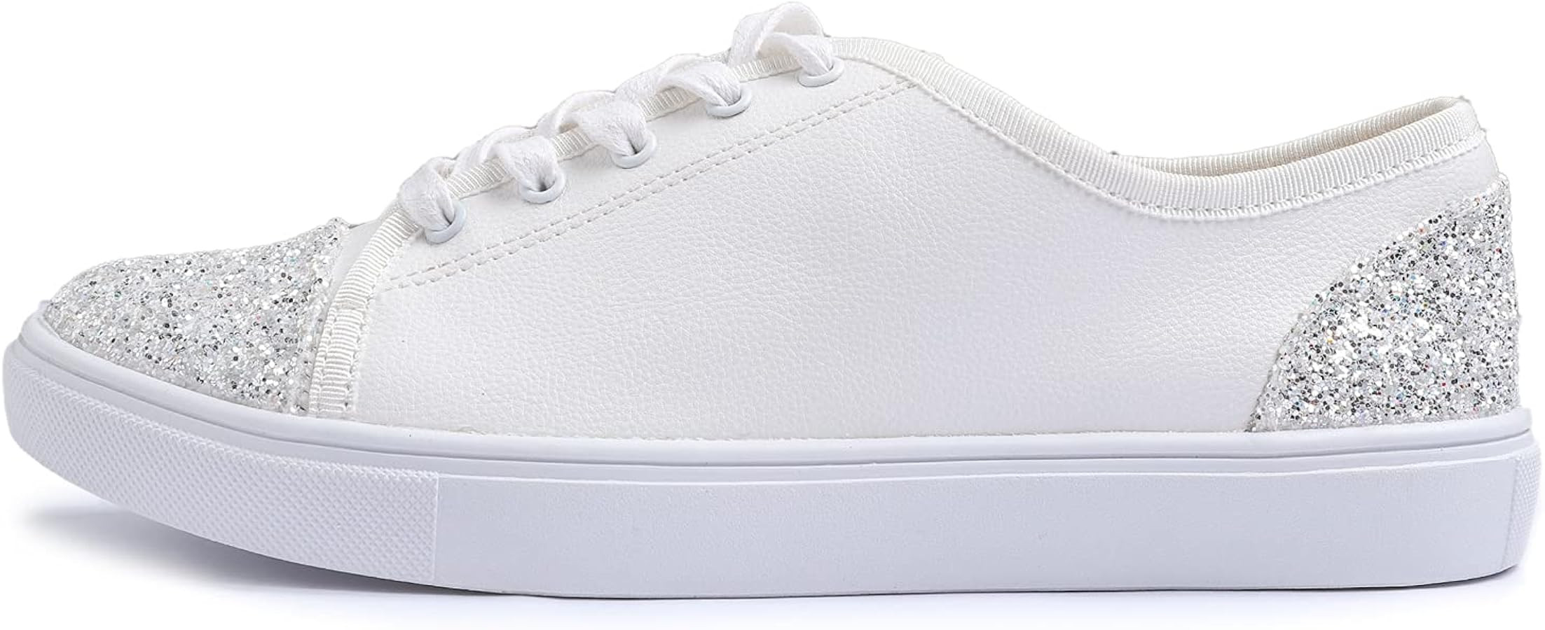 FEVERSOLE Women's Fashion Dress Sneakers Party Bling Casual Flats Embellished Shoes | Amazon (US)