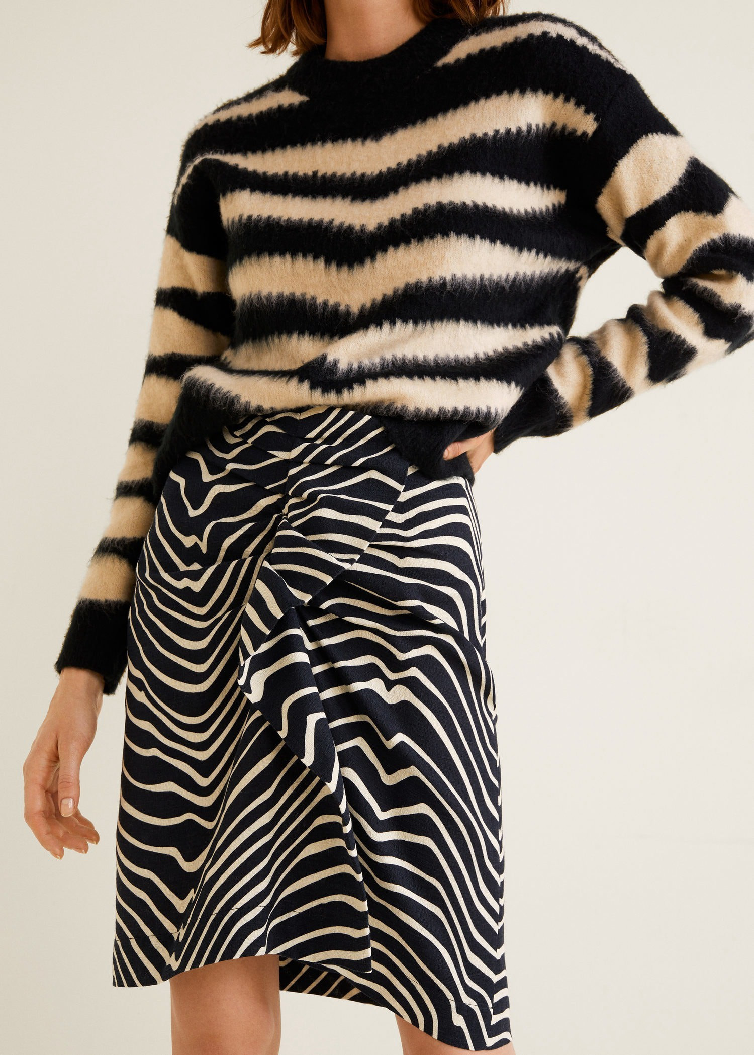 Mango Zebra Print Skirt - XXS | Spring