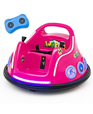 SUGIFT 12V Electric Ride On Car with Remote Control and Flashing LED Lights-Pink - Macy's | Macy's