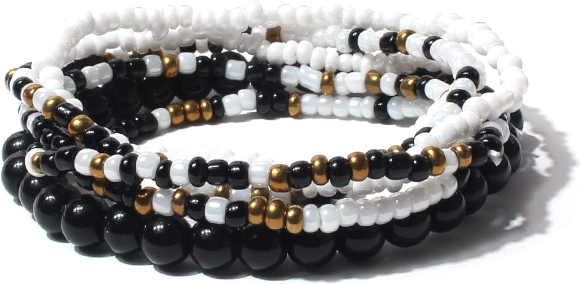 Pingyongchang Stackable Multi Layer Bohemian Bead Bracelet For Women Handmade Colorful Beads Laye... | Amazon (US)