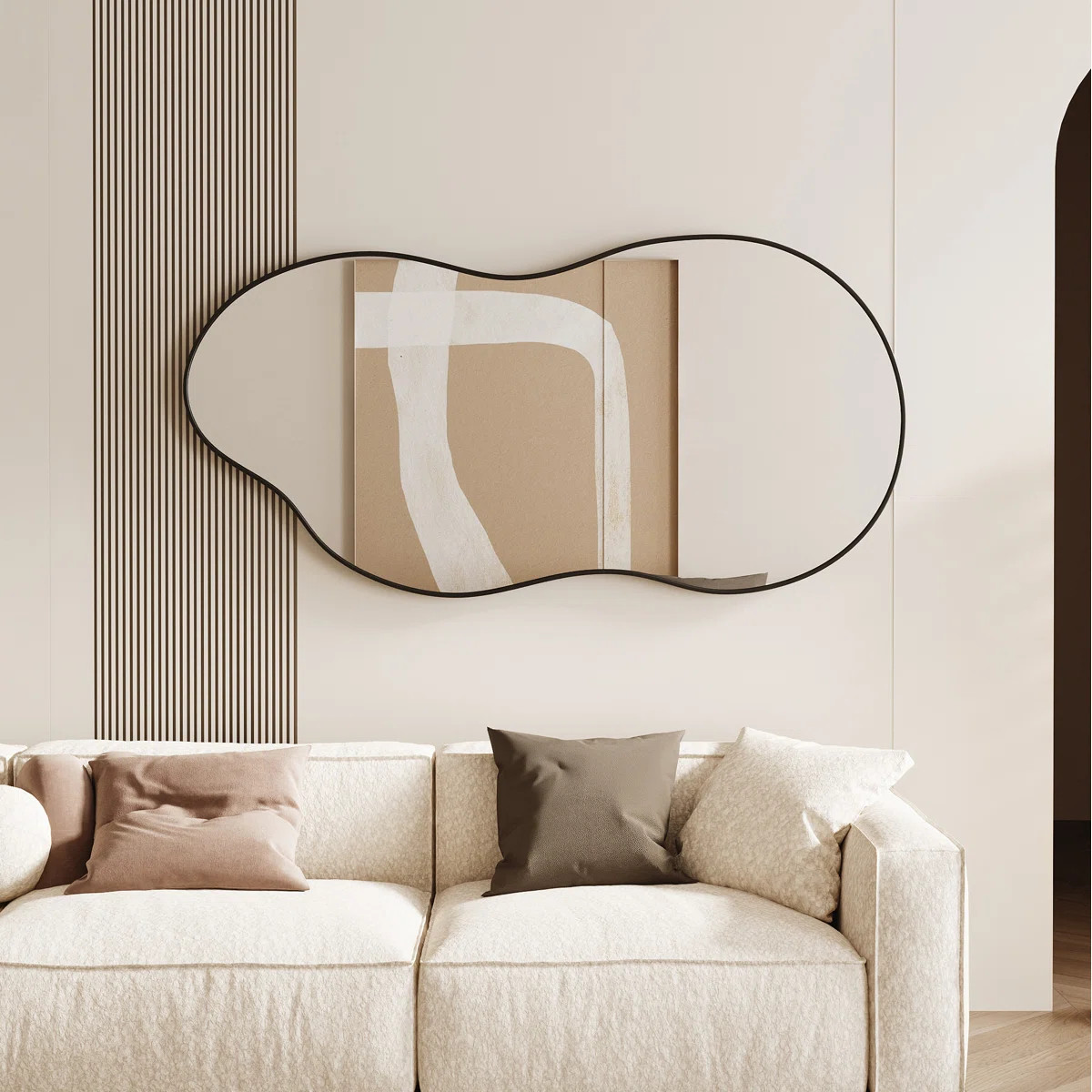 Irregular Unique Shaped Wall Mirror, Asymmetrical Mirrors, Cloud Mirror, Wavy Mirror, Morden Wavy... | Wayfair North America
