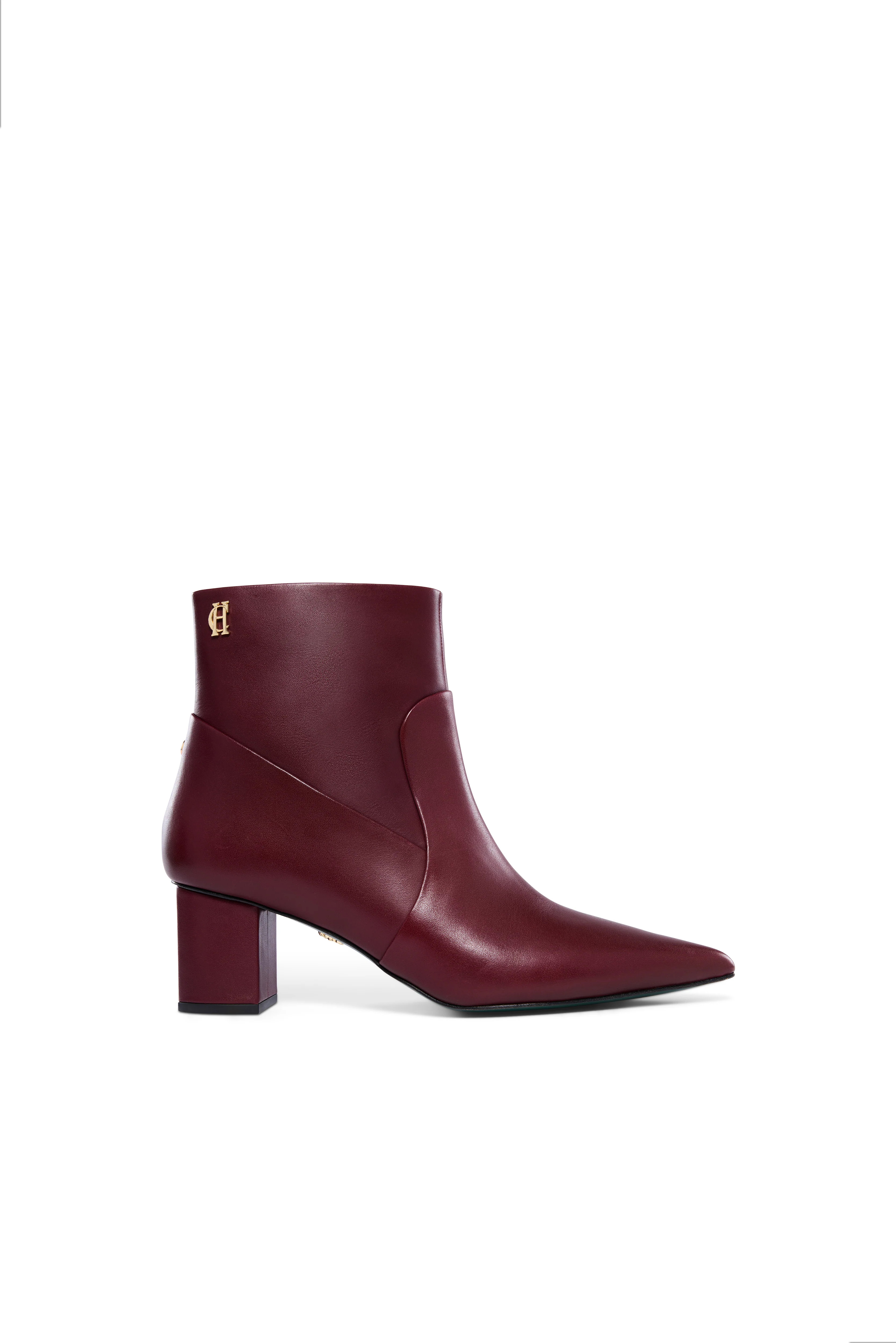 Regency Mid Heel Ankle Boot (Oxblood) | Holland Cooper