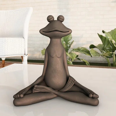 Laird Meditating Frog Yard Statue - Zen Yoga Resin Toad Sculpture - Yard Decor | Wayfair North America