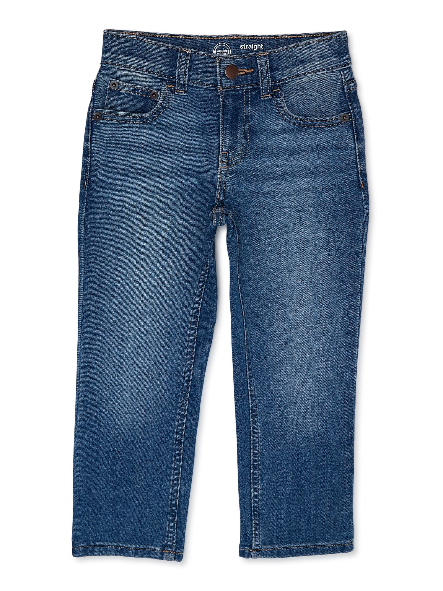 Wonder Nation Boys Straight Fit Denim Jeans, Sizes 4-18 & Husky | Walmart (US)