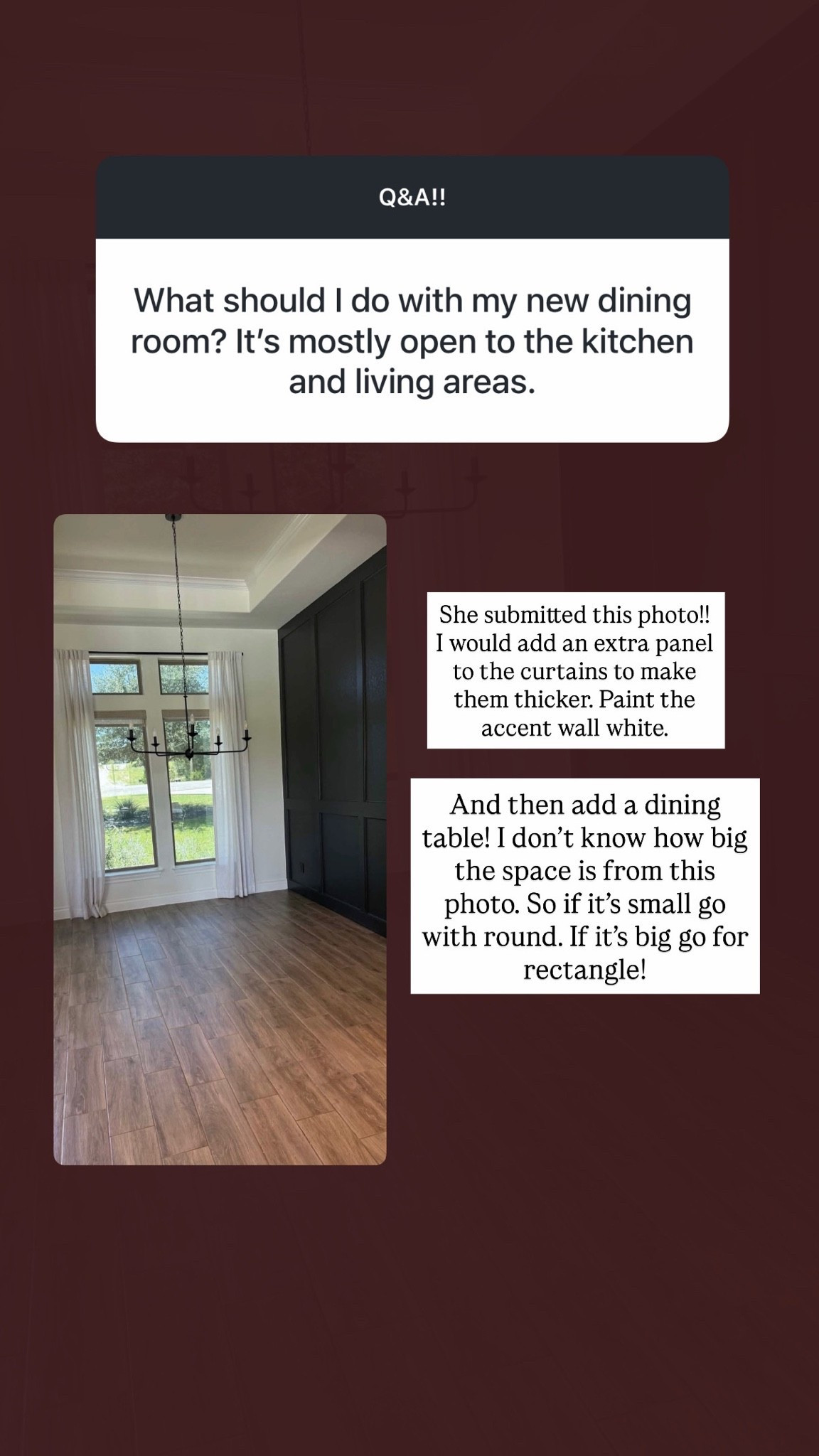 Dining table