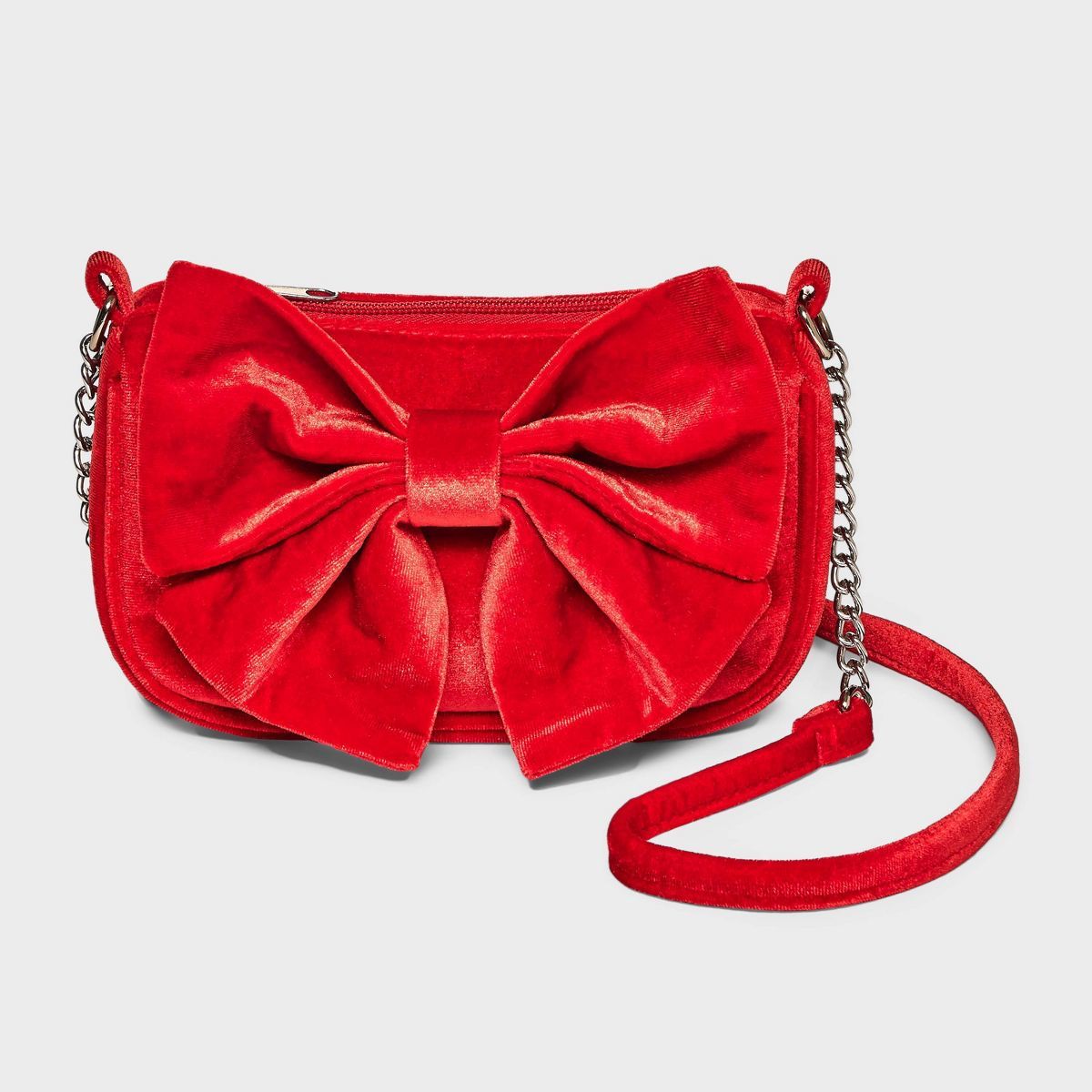 Girls' Velvet Bow Crossbody Bag - Cat & Jack™ Red | Target