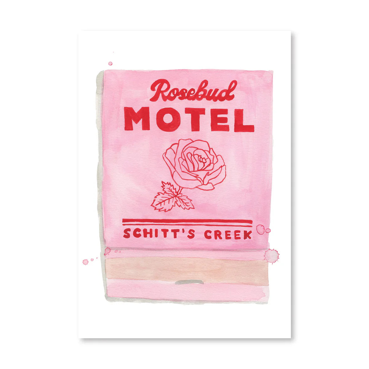 Furbish Studio - Rosebud Motel - Schitt's Creek Matchbook Watercolor Print | Furbish Studio