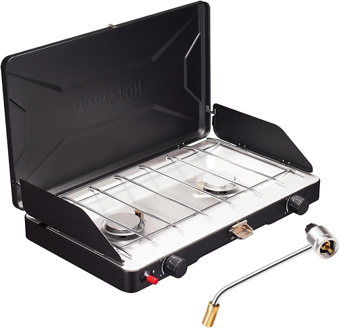 VANSTON 2-Burner Propane Camping Stove, 20,000 Total BTUs Portable Gas Camping Grill, Stovetop wi... | Amazon (US)