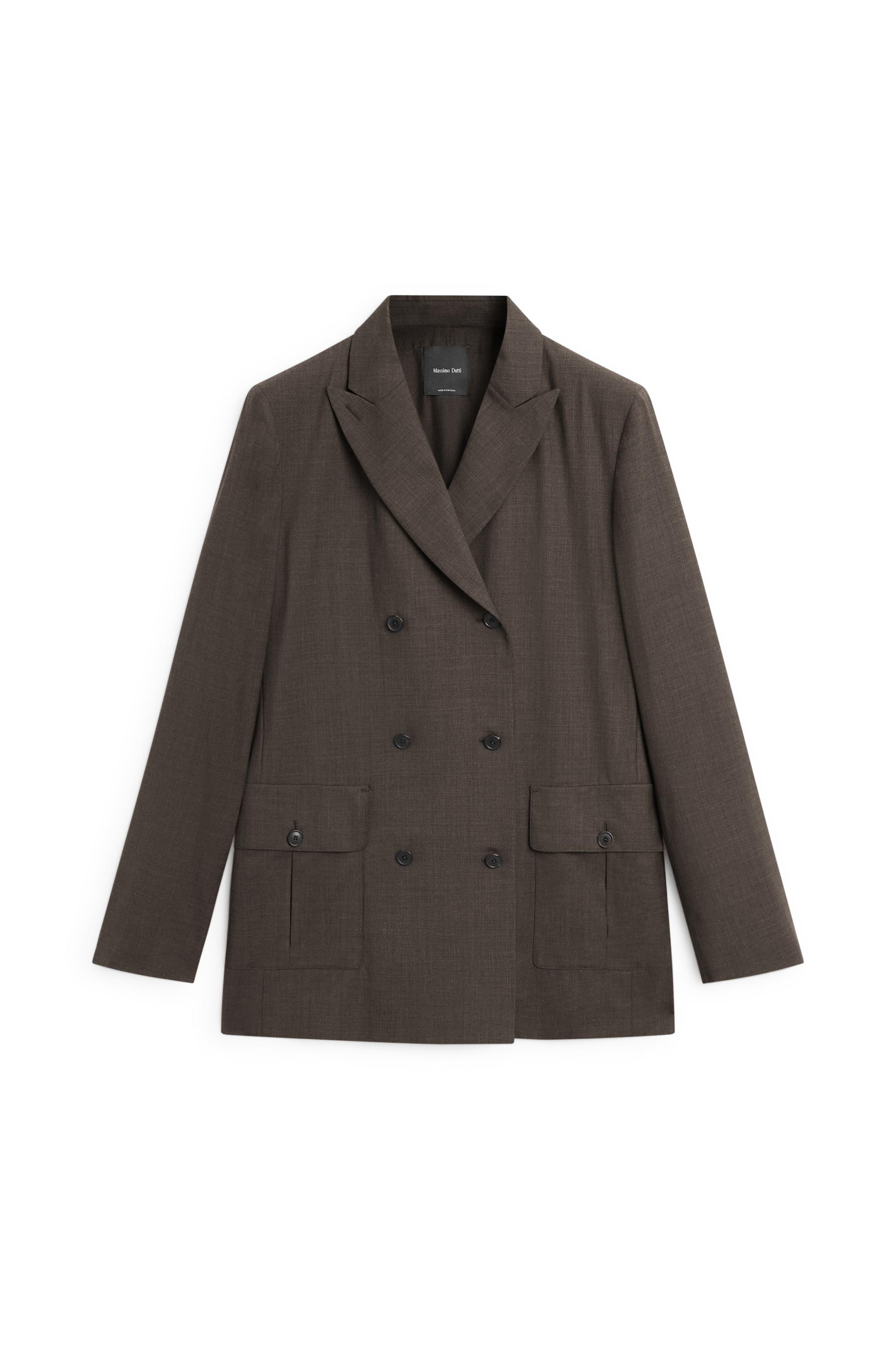 Double-breasted blazer with pocket details - DARK GREY | Massimo Dutti US