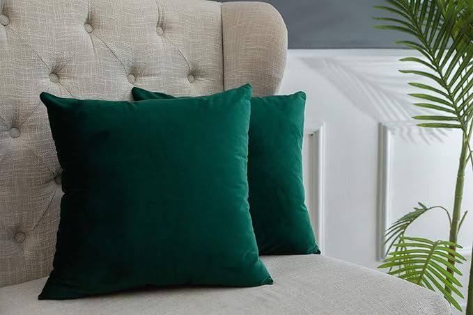 Elara Star Velvet Throw Pillow Covers Solid Square Decorative Pillow Cases Farmhouse Accent Soft ... | Amazon (US)