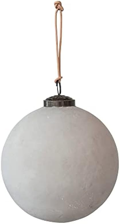 Creative Co-Op Glass Ball Ornament, Distressed Powder Finish, Matte White | Amazon (US)