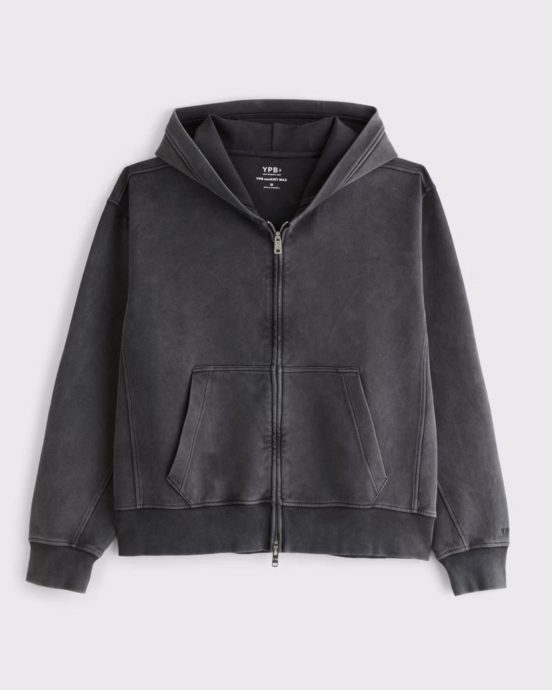 Abercrombie & Fitch Men's YPB neoKNIT MAX Full-Zip Hoodie in Evening Gray Wash - Size XL | Abercrombie & Fitch (US)