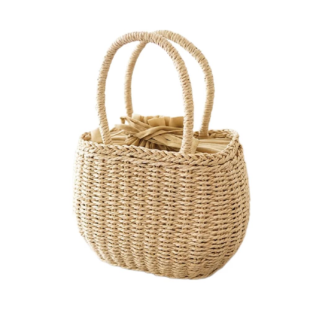 Aunavey Summer Rattan Bag for Women Straw Hand-woven Top-handle Handbag Beach Sea Straw Rattan Cl... | Walmart (US)