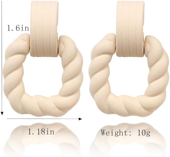 Rectangle Earrings for Women, Acrylic Square Earrings Twisted Geometric Statement Earrings | Amazon (US)