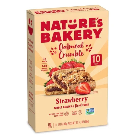 Nature's Bakery Oatmeal Crumble Strawberry Breakfast Snack Bars, 1.41 oz, 10 Count | Walmart (US)
