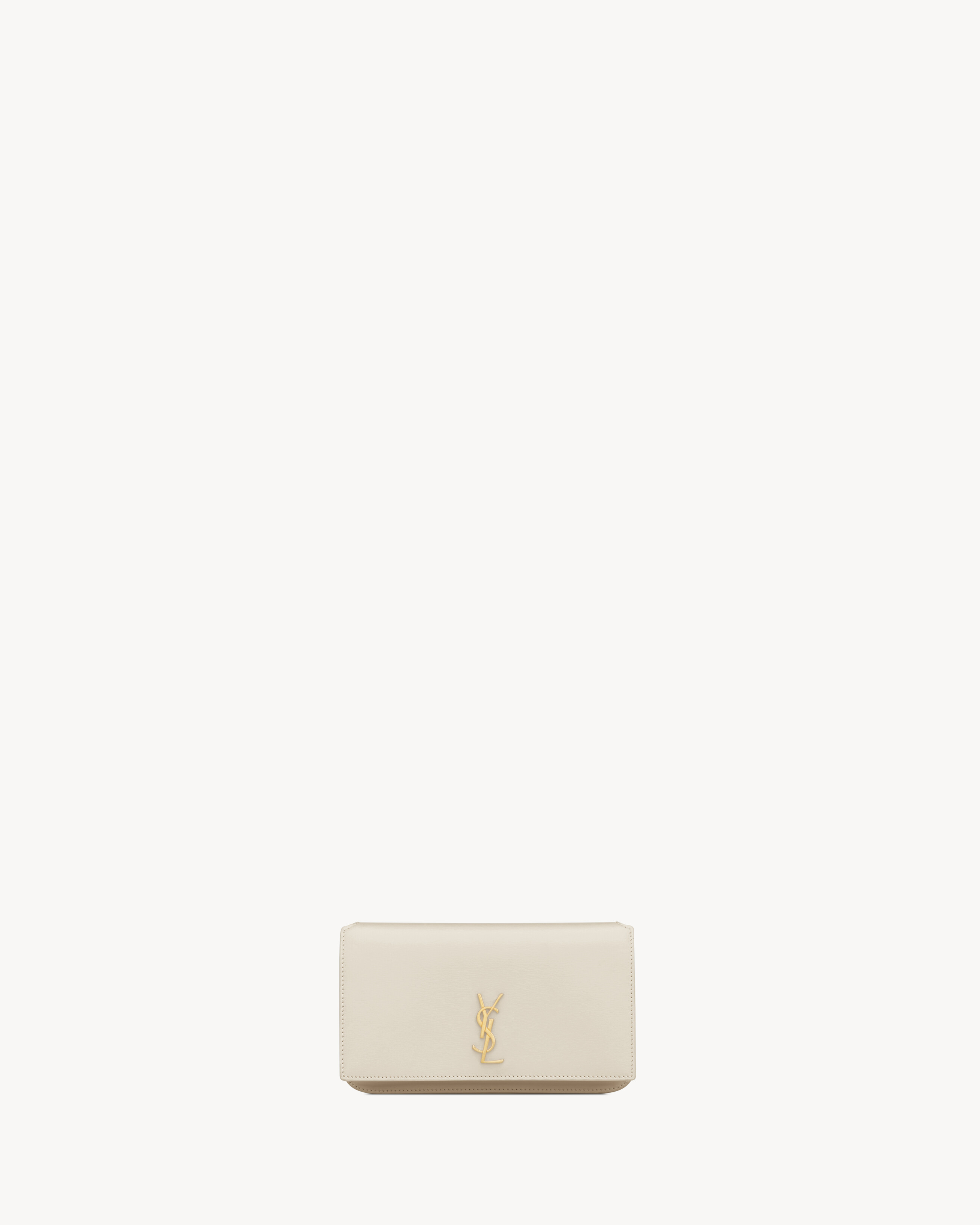 CASSANDRE phone holder in smooth leather in White | Saint Laurent | YSL EN-US | Saint Laurent Inc. (Global)