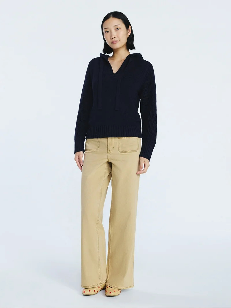 Free Assembly Women's and Women's Plus Wide Leg Jeans with Patch Pockets, 30", 32", and 34" Insea... | Walmart (US)