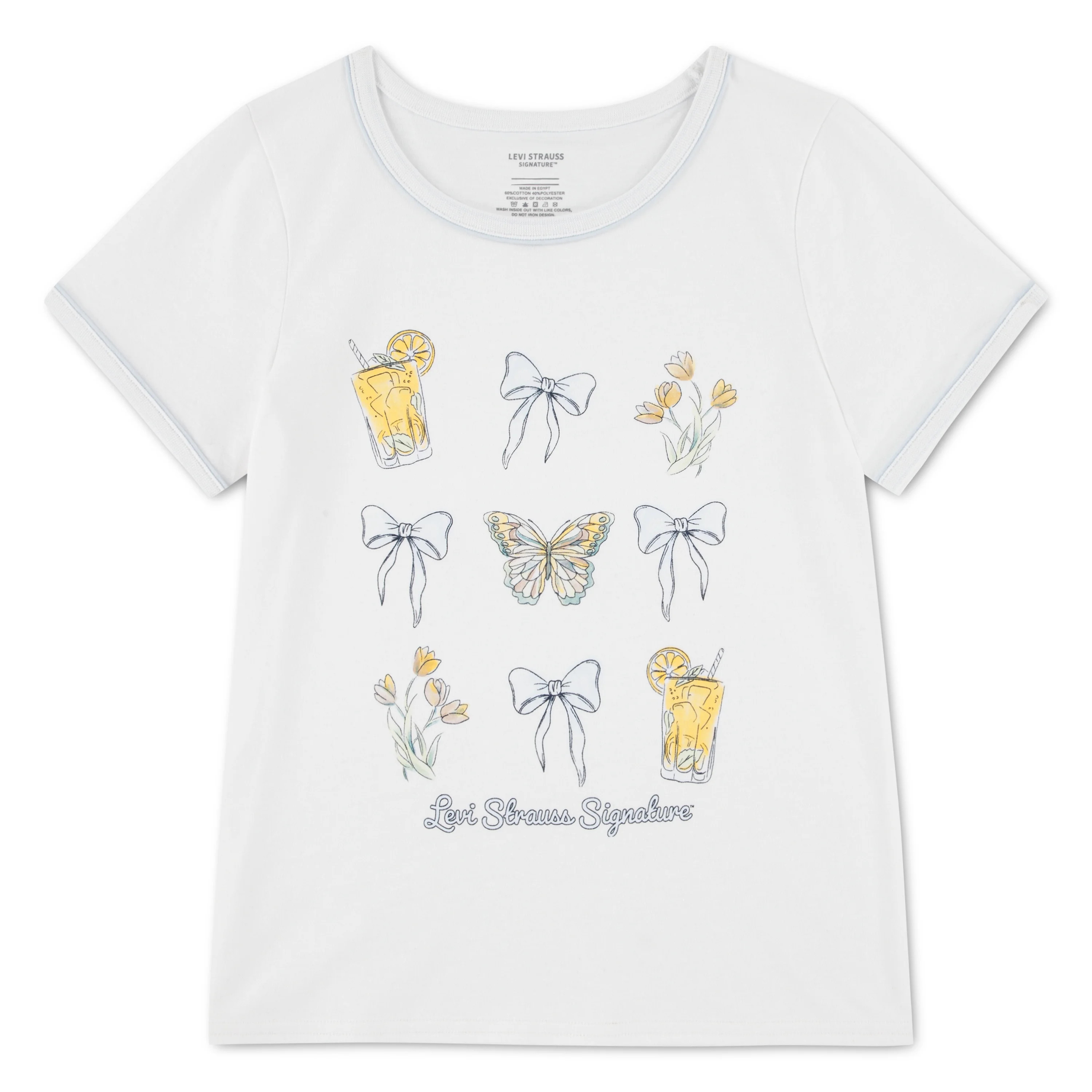 Levi Strauss Signature Girls Short Sleeve Graphic Top, Sizes 4-16 | Walmart (US)