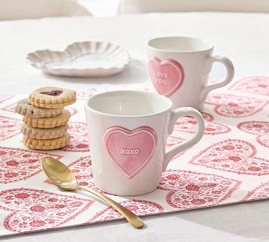 Conversation Hearts XOXO Stoneware Mug | Pottery Barn (US)