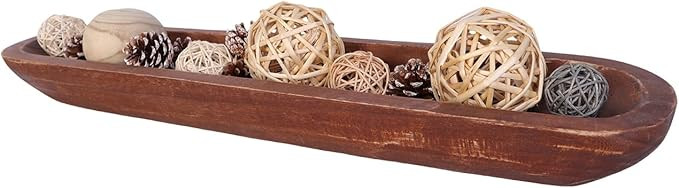 Athaliah Wooden Dough Bowl, Hand Carved Rustic Long Wood Dough Bowls for Decor, Vintage Decorativ... | Amazon (US)