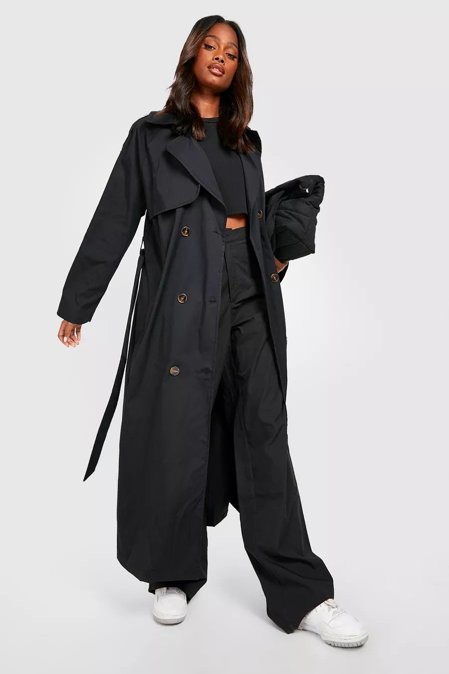 Double Breasted Trench Coat | boohoo (US & Canada)
