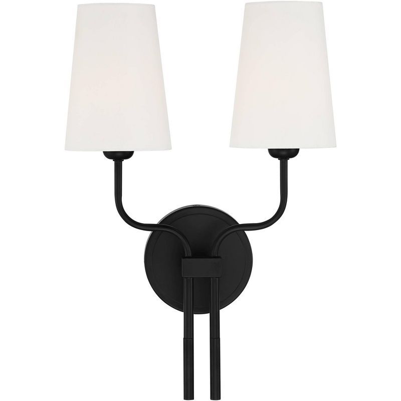 Possini Euro Design Modern Wall Light Sconce Black Hardwired 19 1/2" High 2-Light Fixture White L... | Target