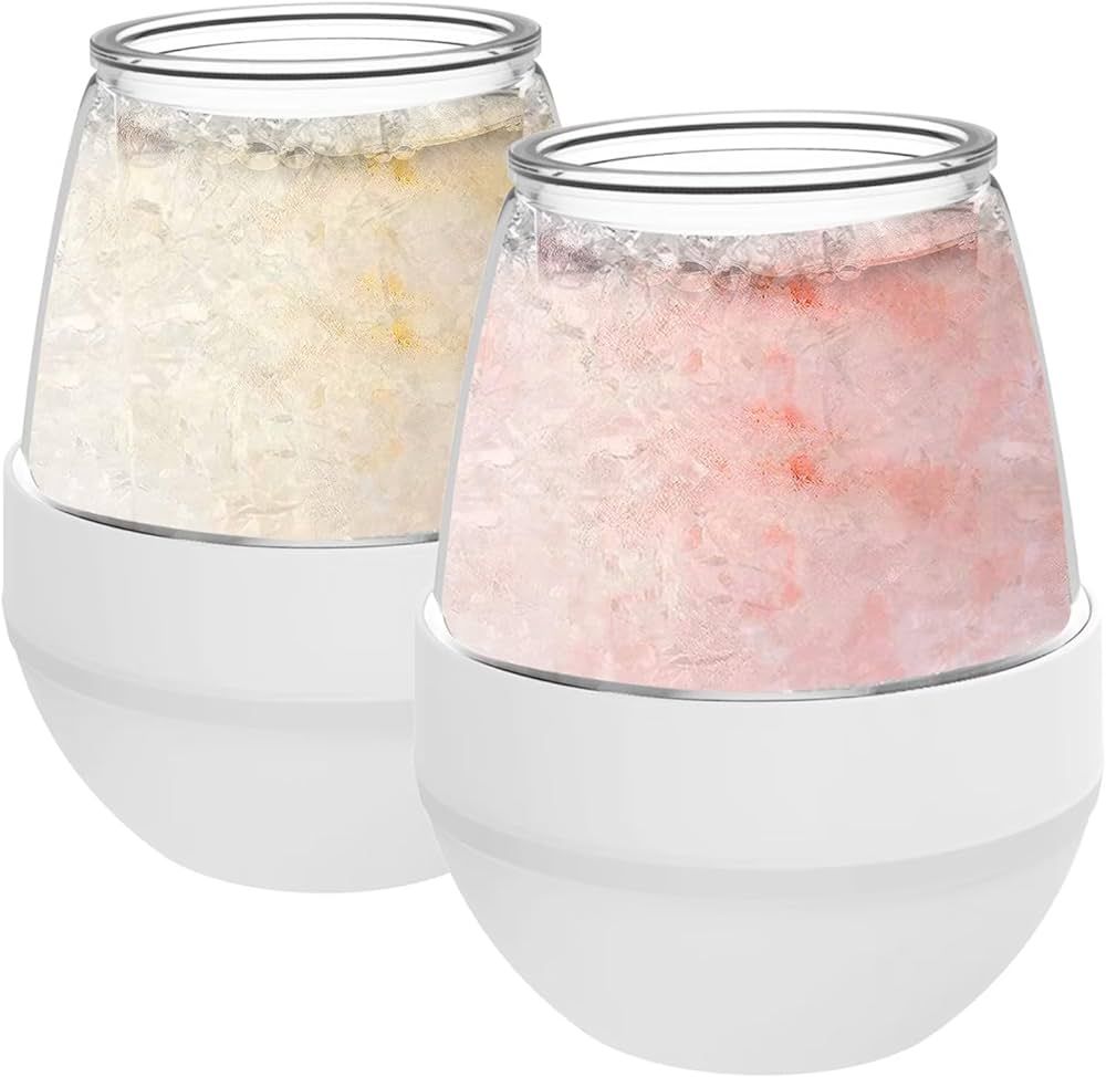 Freeze Wine Cooling Cup Set: Set of 2 Chiller Mug Red and White Wine Glasses with Frozen Gel - Pl... | Amazon (US)