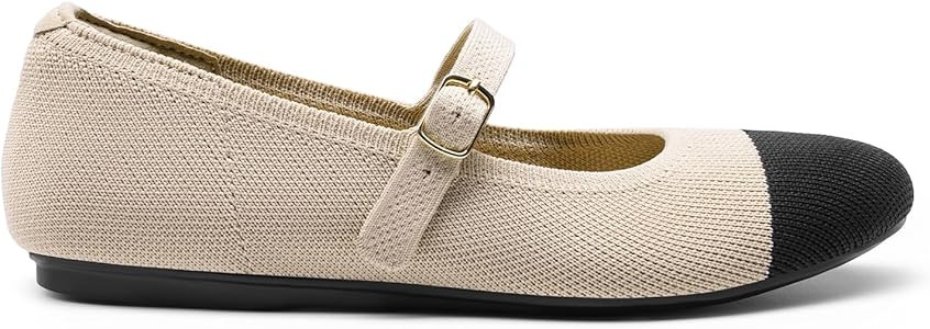 DREAM PAIRS Women's Mary Jane Ballet Flat Shoes Dressy Foldable Knit Flats with Arch Support Comf... | Amazon (US)