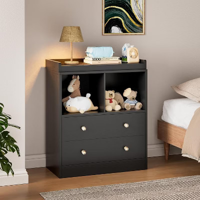 Baby Dresser with Changing Table Top, Nursery & Changing Station with Changing Pad, Sturdy Wooden Baby Changing Table Dresser for Bedroom | Target
