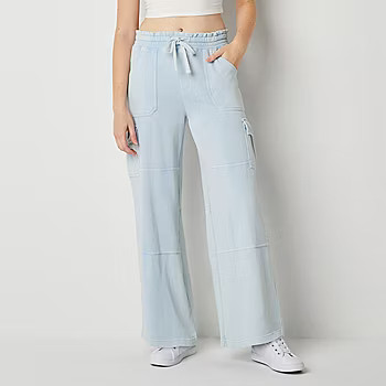 Arizona Womens High Rise Wide Leg Cargo Pant-Juniors | JCPenney