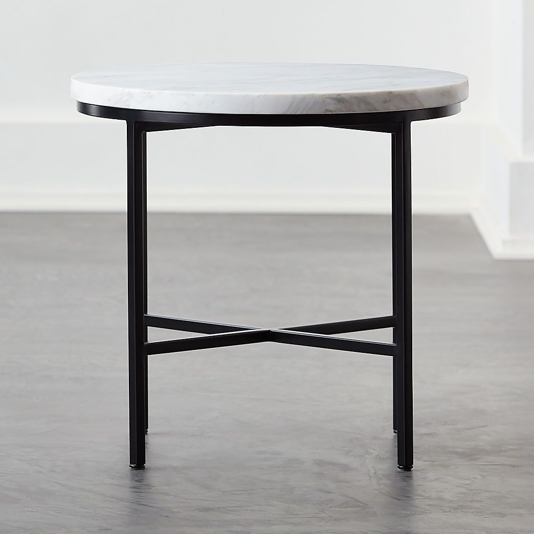 Irwin White Marble Side Table by Paul McCobb + Reviews | CB2 | CB2
