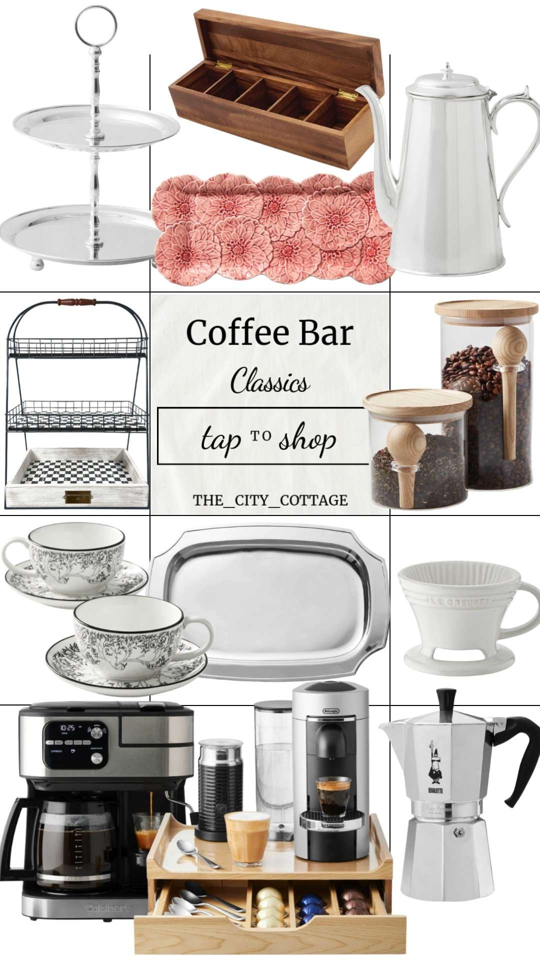 Coffee bar, but make it European café at home ☕✨ 

This curated setup mixes classic and chic—Breville & Bialetti espresso makers, Le Creuset pour-over, heirloom silver trays, and the prettiest Williams Sonoma + MacKenzie-Childs storage for a counter that feels styled, not cluttered. 

Perfect for morning rituals, hosting moments, and that quiet luxury kitchen aesthetic. 

Save this if you love a beautiful coffee moment 🤍

#coffeebar #homecoffeebar #coffeeinspo #kitchendecor #coffeestation #coffeeaesthetic #luxurykitchen #countertopstyling #williams-sonoma #mackenziechilds #breville #bialetti #lecreuset #espressobar #coffeeathome #hostingathome #homeaesthetic #ltkhome #ltkfinds #ltkdecor #viralhome #kitcheninspo 

 #LTKdayinmylife #LTKmorningroutine #LTKHome