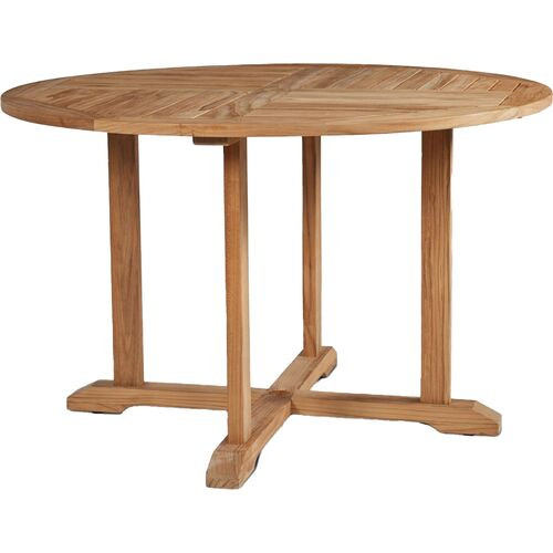 Lorena 35" Teak Outdoor Dining Table - Natural - Brown | One Kings Lane