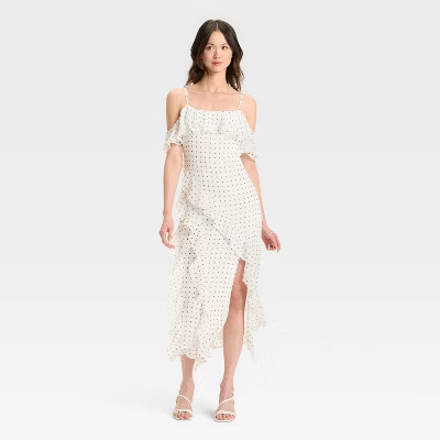 Women's Tiered Maxi Sundress - Wild Fable™ White Polka Dots M | Target
