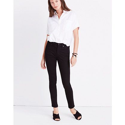 Taller 9" High-Rise Skinny Jeans in ISKO Stay Black™ | Madewell