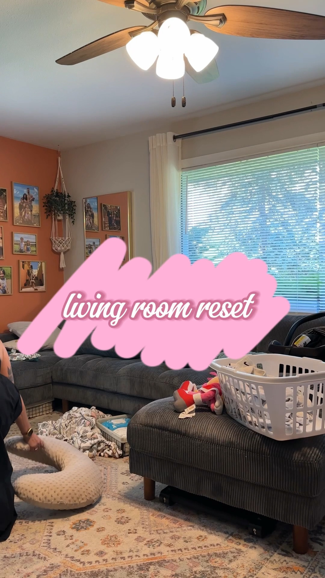 My must haves for postpartum were simple: a good water bottle ✅ nice pajamas ✅ and a comfy couch ✅ I purchased this couch from @wayfair and have not looked back since! They’re having their Weekend Clearance sale with up to 70% off and fast shipping!  With so many good deals, make sure you don’t miss out! 🫶🏼 Comment “couch” and I can send you a 🔗 for anything in my living room! 💜 #wayfair #wayfairpartner #ad