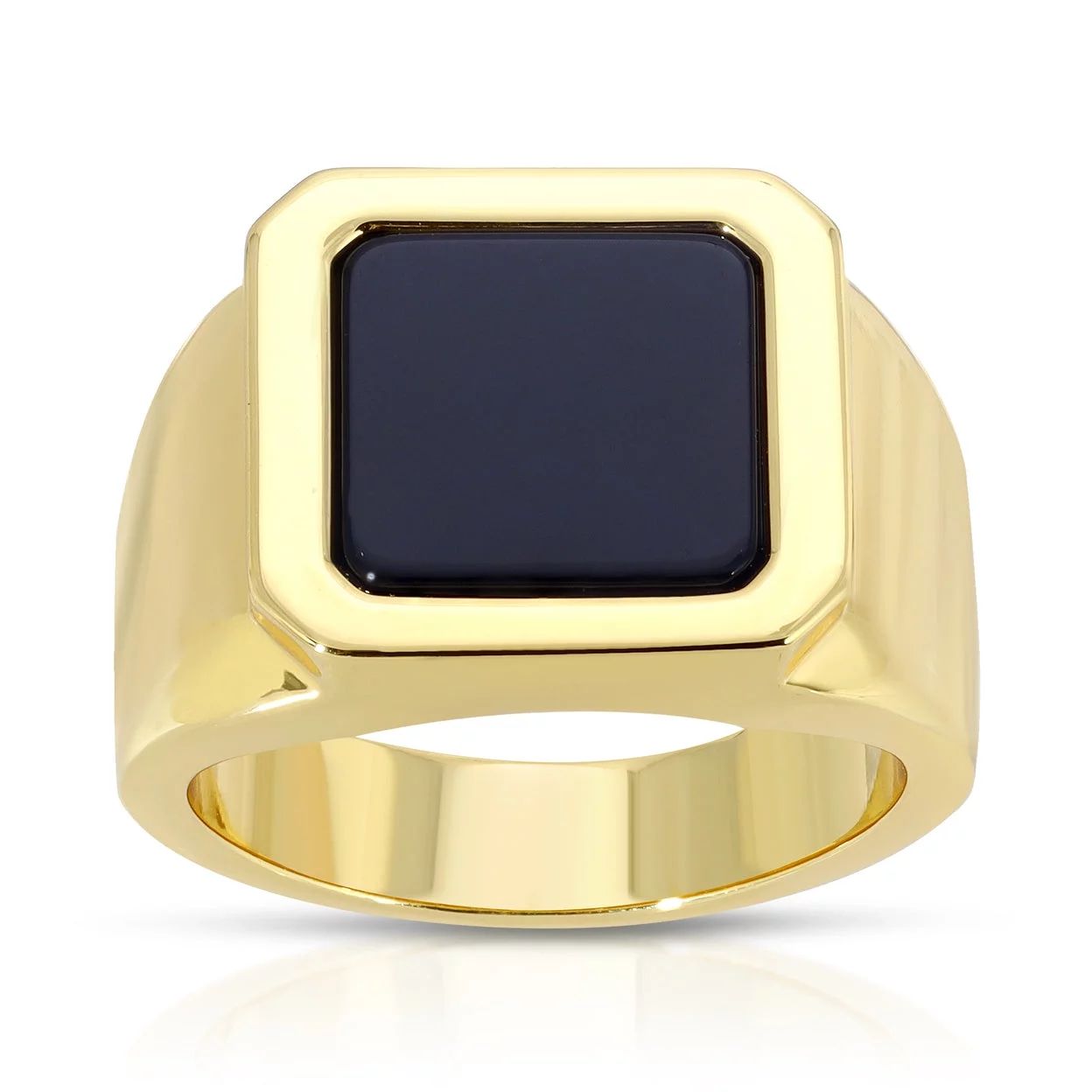 Michelle Campbell Jewelry Women's Onyx Signet Ring, Brass with 14k Yellow Gold Overlay with Genui... | Walmart (US)