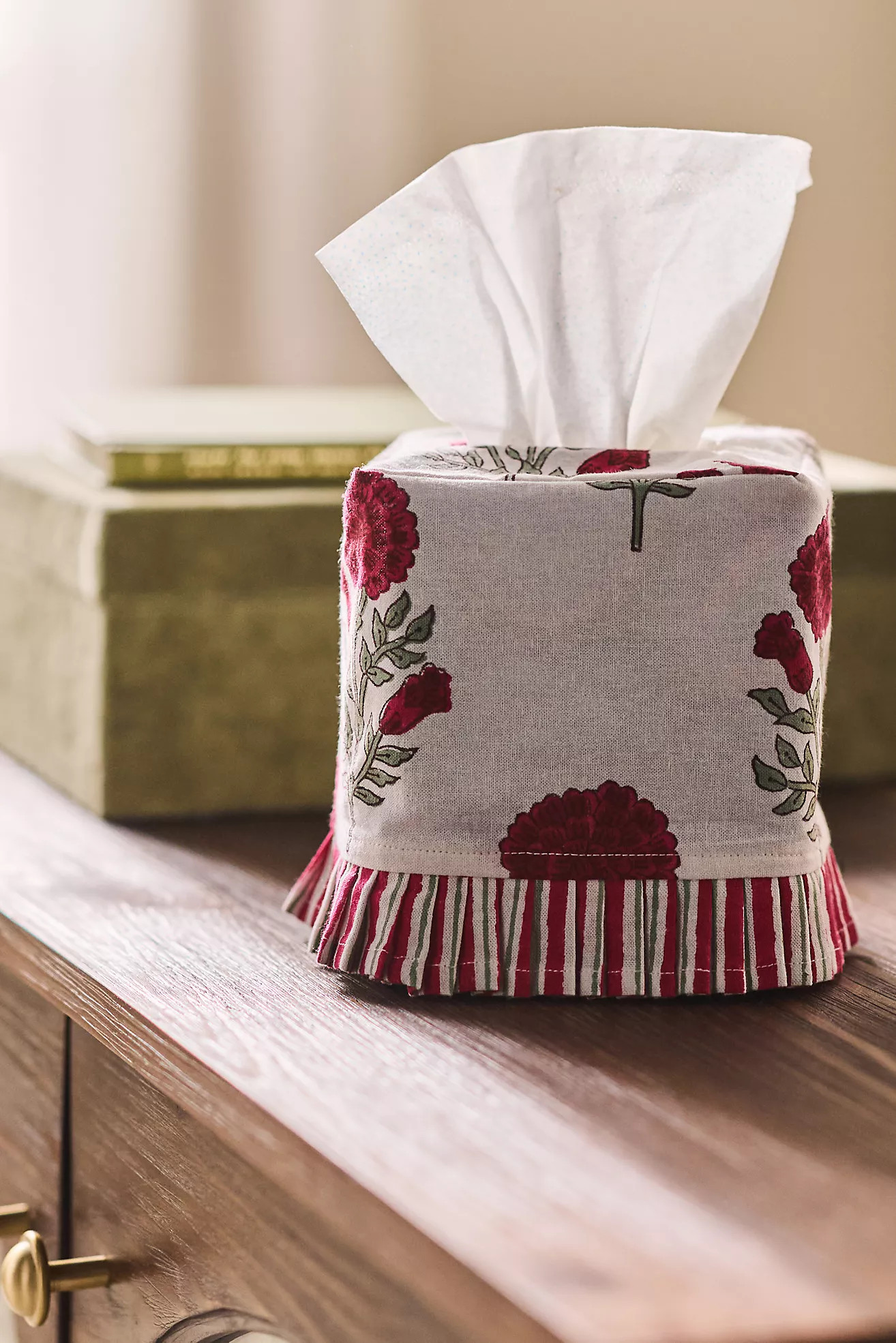 Inner Child Print Ruffle Tissue Box Cover | Anthropologie (US)